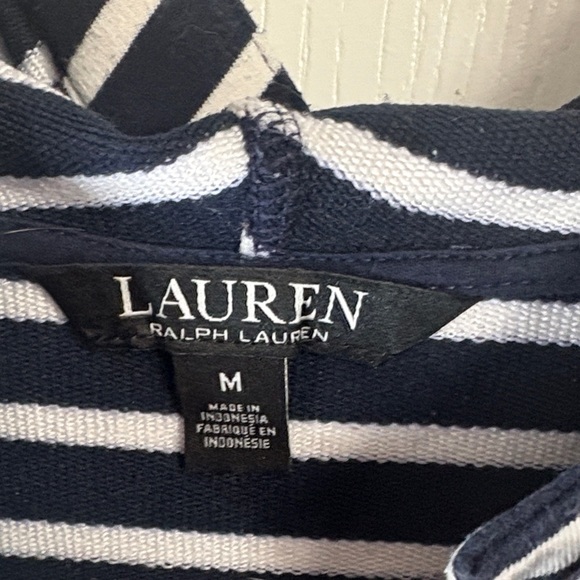 Ralph Lauren Navy and White Striped Turtleneck Sweater - Picture 2 of 4